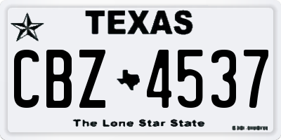TX license plate CBZ4537