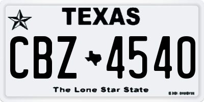 TX license plate CBZ4540
