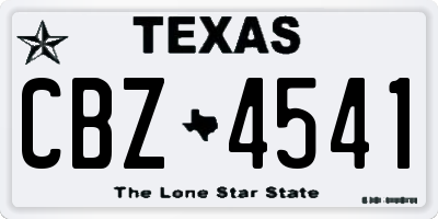 TX license plate CBZ4541
