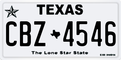 TX license plate CBZ4546