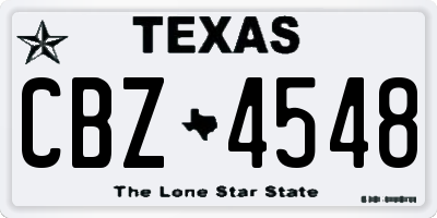 TX license plate CBZ4548