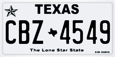 TX license plate CBZ4549