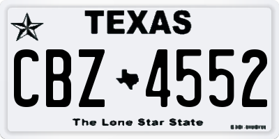 TX license plate CBZ4552