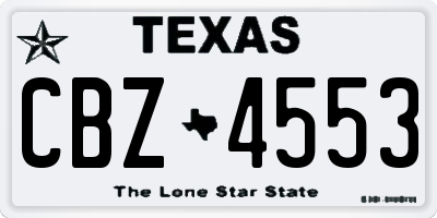 TX license plate CBZ4553