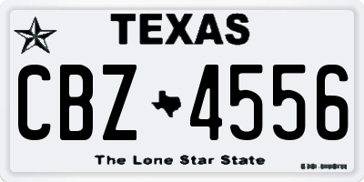 TX license plate CBZ4556