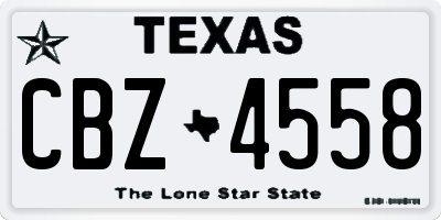 TX license plate CBZ4558
