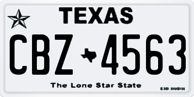 TX license plate CBZ4563