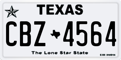TX license plate CBZ4564