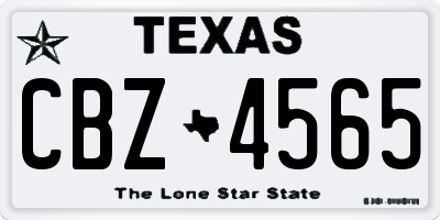 TX license plate CBZ4565