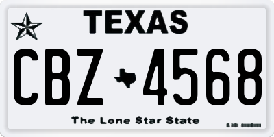 TX license plate CBZ4568
