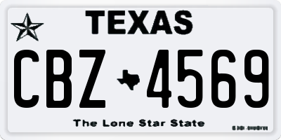 TX license plate CBZ4569