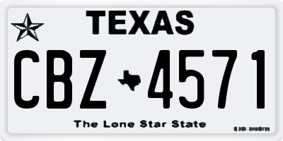 TX license plate CBZ4571