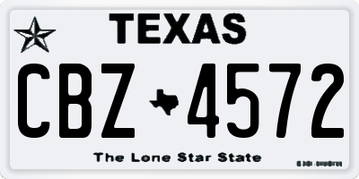 TX license plate CBZ4572