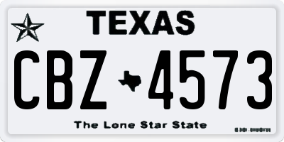 TX license plate CBZ4573