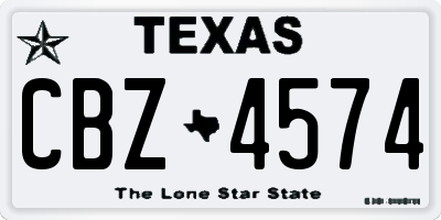 TX license plate CBZ4574