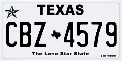 TX license plate CBZ4579
