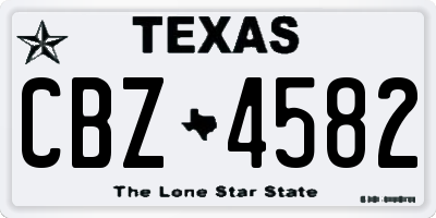 TX license plate CBZ4582