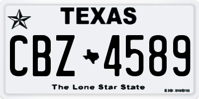 TX license plate CBZ4589