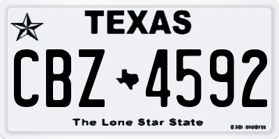 TX license plate CBZ4592