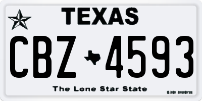 TX license plate CBZ4593