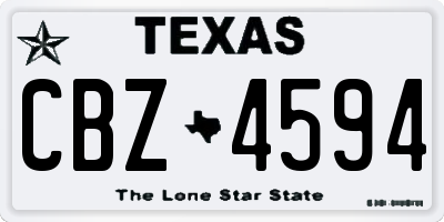 TX license plate CBZ4594