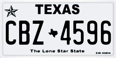 TX license plate CBZ4596