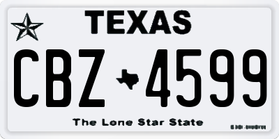 TX license plate CBZ4599