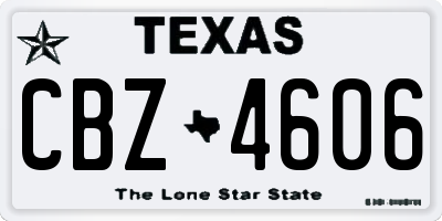 TX license plate CBZ4606