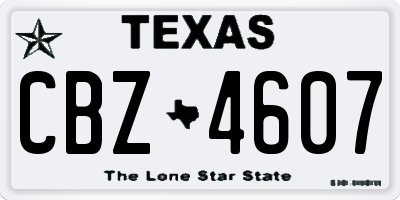 TX license plate CBZ4607