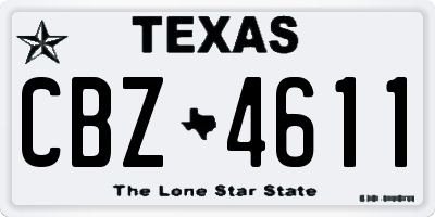 TX license plate CBZ4611