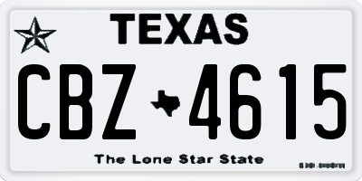 TX license plate CBZ4615