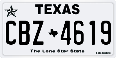 TX license plate CBZ4619