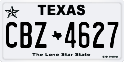 TX license plate CBZ4627