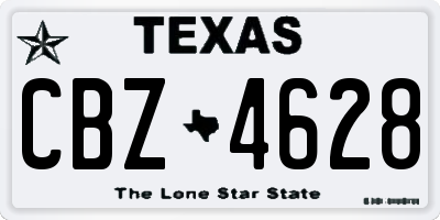 TX license plate CBZ4628