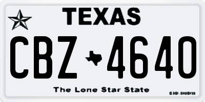 TX license plate CBZ4640
