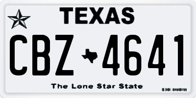 TX license plate CBZ4641