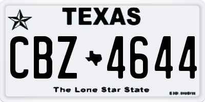 TX license plate CBZ4644