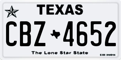 TX license plate CBZ4652