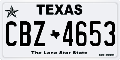 TX license plate CBZ4653