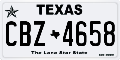 TX license plate CBZ4658