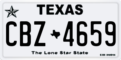 TX license plate CBZ4659
