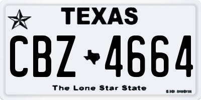 TX license plate CBZ4664