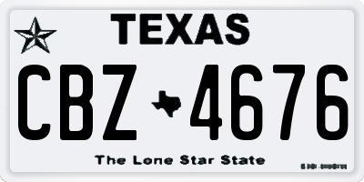TX license plate CBZ4676