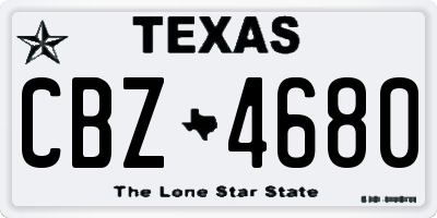 TX license plate CBZ4680