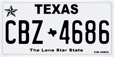 TX license plate CBZ4686