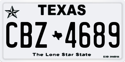 TX license plate CBZ4689
