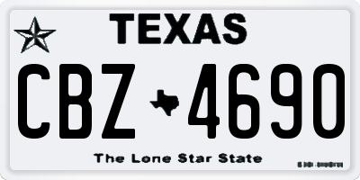 TX license plate CBZ4690
