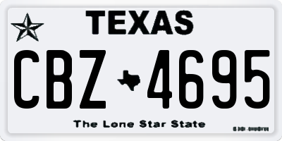 TX license plate CBZ4695