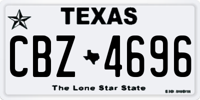 TX license plate CBZ4696