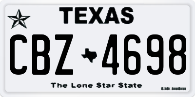 TX license plate CBZ4698
